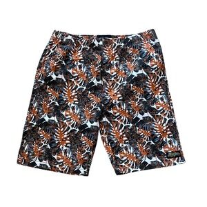 AussieBum Townie Shorts Brown Leaf Pattern Cotton Casual Medium